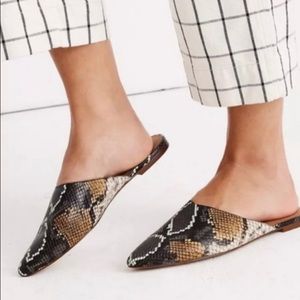 Madewell Remi Mule in Snakeskin embossed Leather